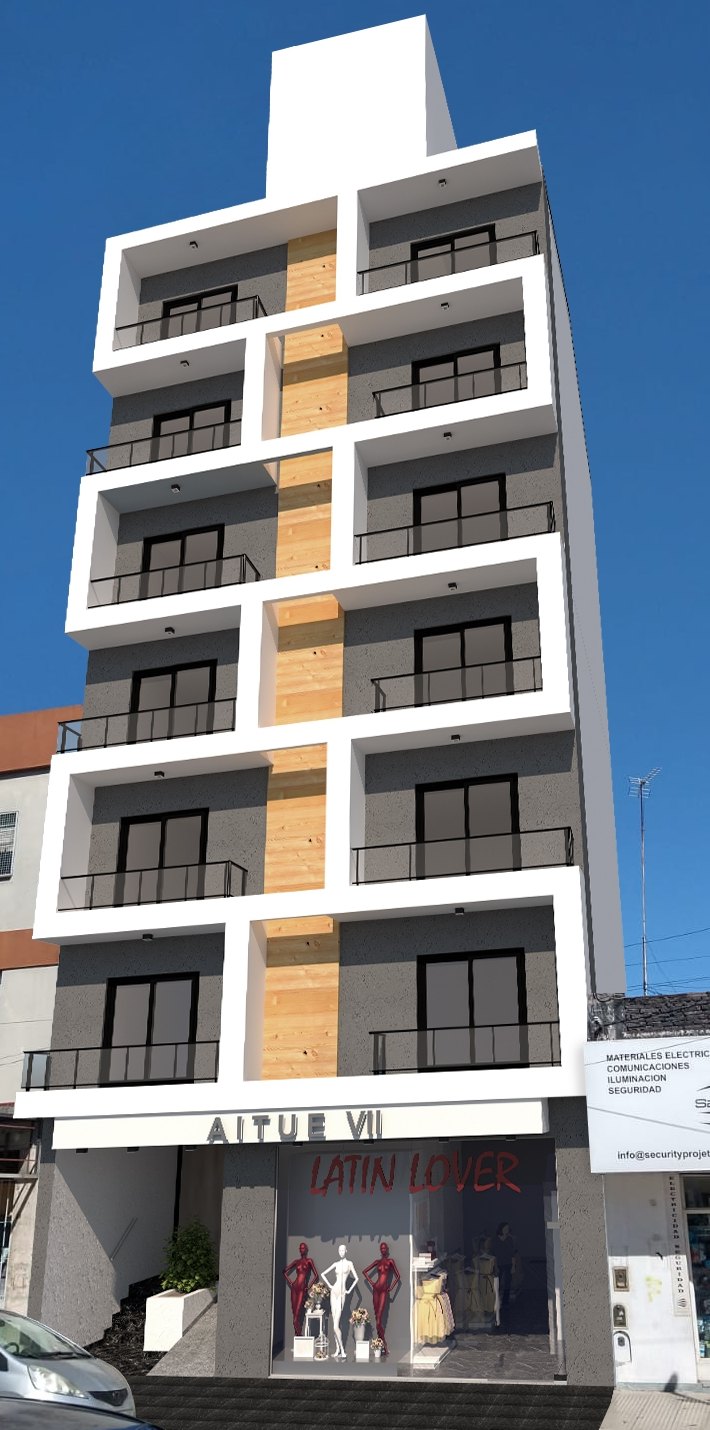Fachada de Aitue II con cada departamento marcado